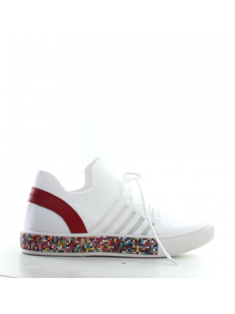 bernice white/red plat blanc