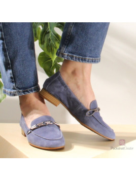 zanga velours denim bleu